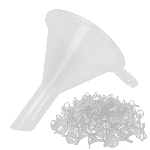 100PCS Small Plastic Funnels for Liquids - Mini Filling Funnel Set for Perfume, Essential Oils & Cosmetics - Perfect for DIY Bottle Refilling, Travel & Home Use