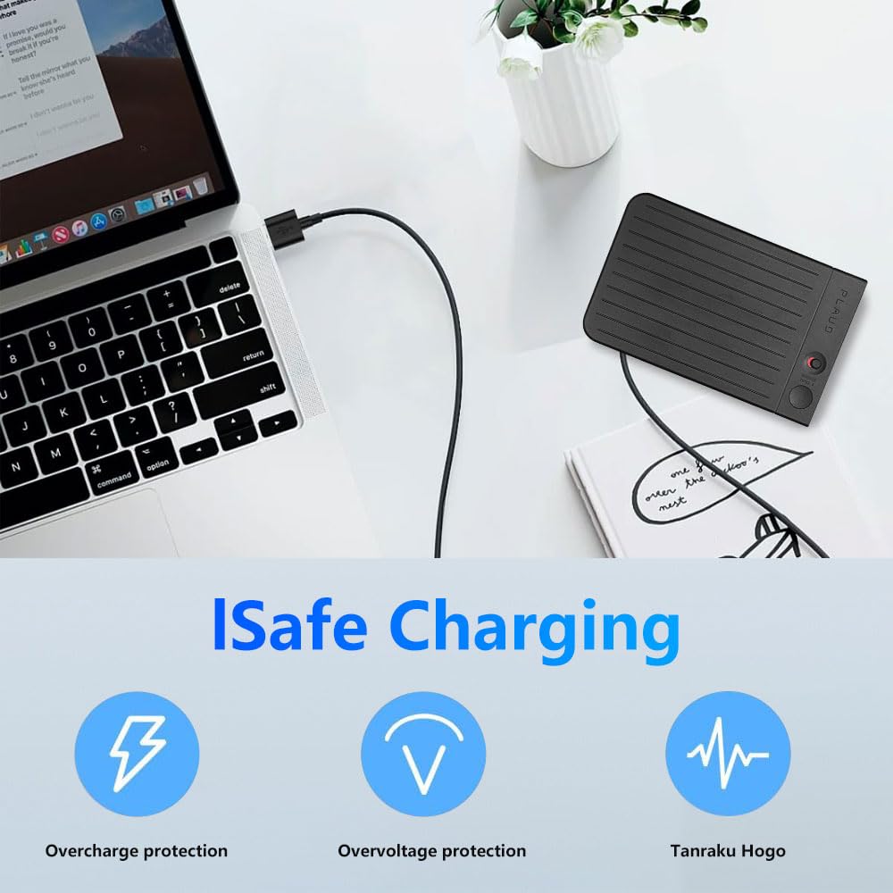 2 Pack Magnetic USB Charging Cable for PLAUD Note Voice Recorder - 3.3FT 4-Pin Replacement Charger Cord with USB-C Adapter & Reusable Cable Ties | Perfect for Home, Office, and Travel Use