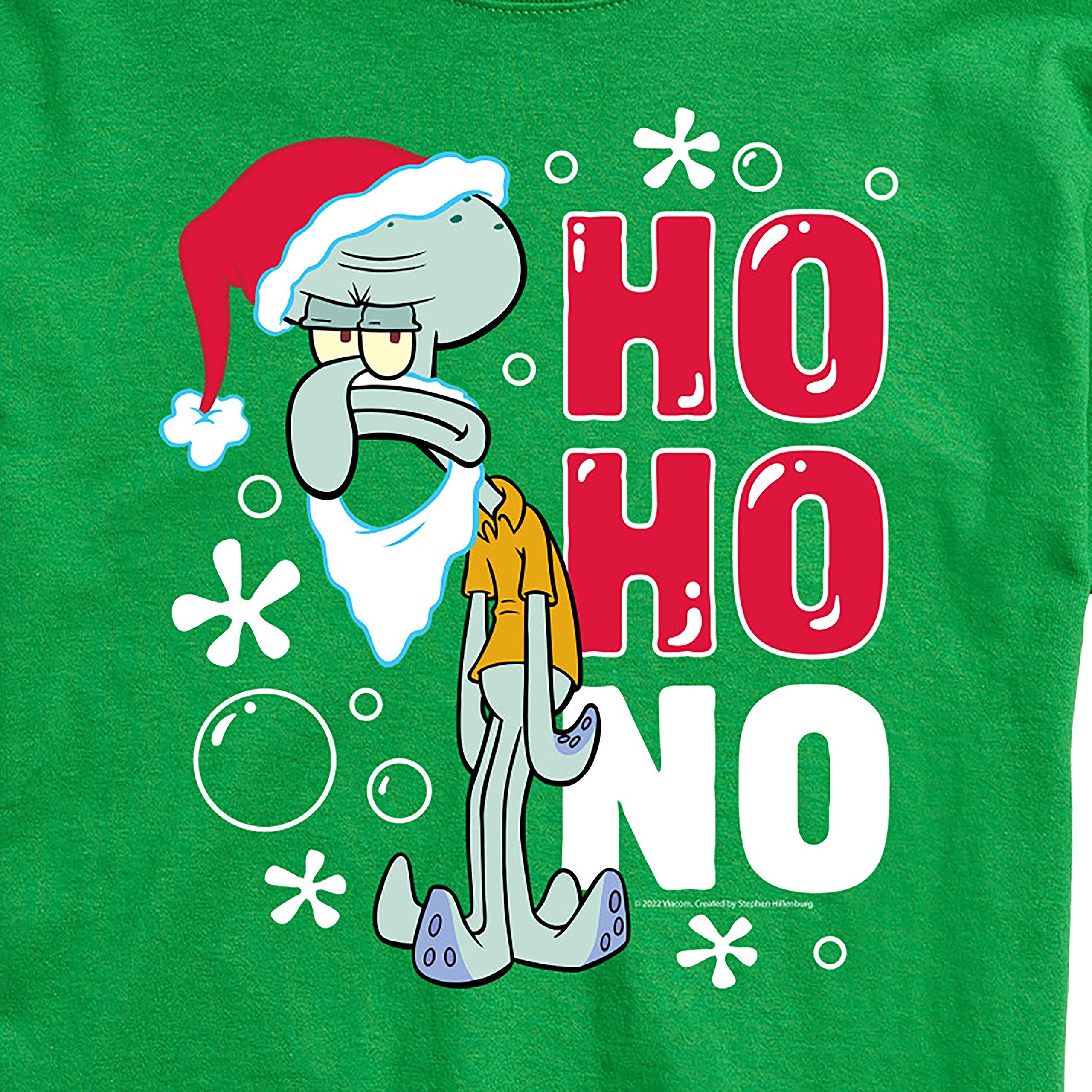 HYBRID APPAREL Spongebob Squarepants Ho Ho No Men's Graphic T-Shirt - Funny Christmas Holiday Tee for Casual Wear & Gift Giving