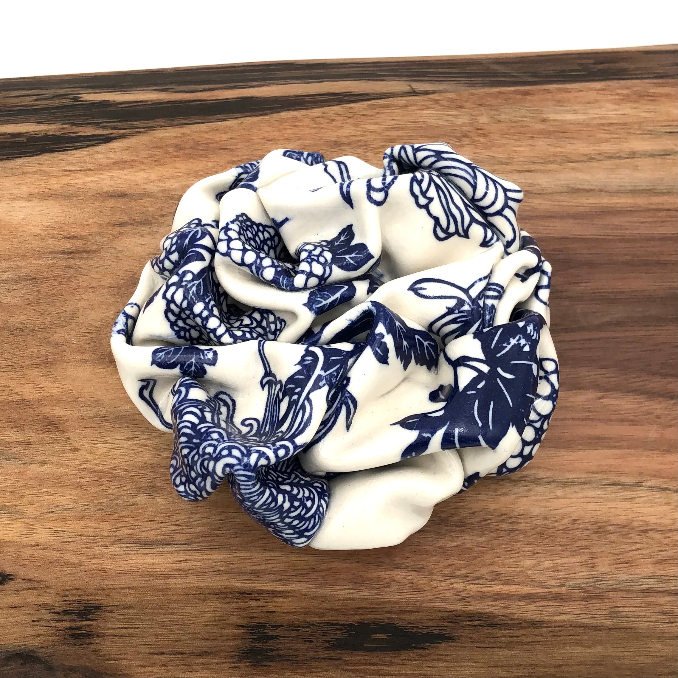 Chandra Beadleston Handmade Ceramic Sculpture - 'Crumpled Up Dish' Art Piece for Home Decor, Office Display & Gift Giving