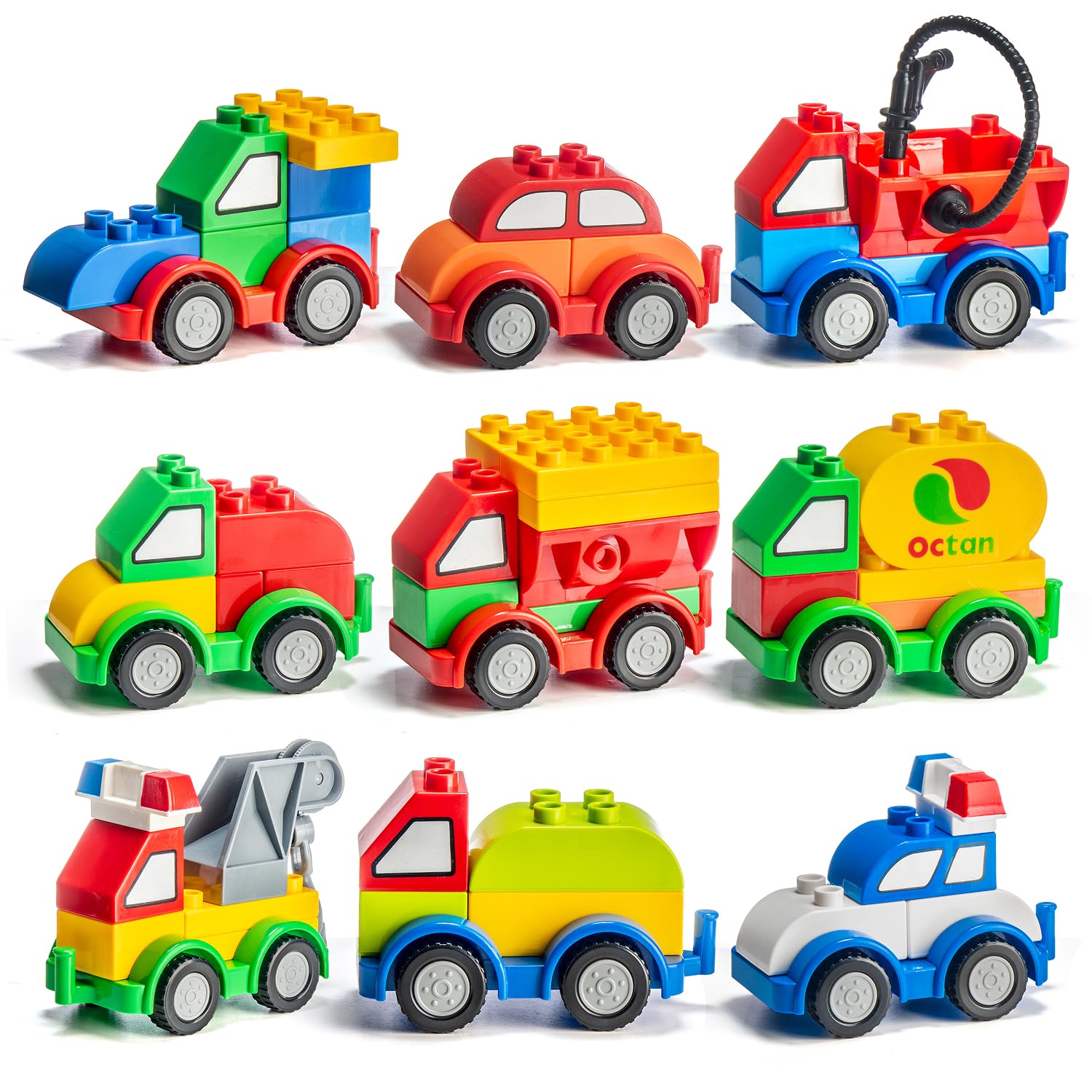 PREXTEX 60-Piece Toddler Building Blocks Set - STEM Educational Toys for Kids Ages 3+ | Safe & Easy-Grip Construction Toys for Building Cars, Trucks & More | Develops Fine Motor Skills & Creativity | Perfect for Preschool Learning & Indoor Playtime