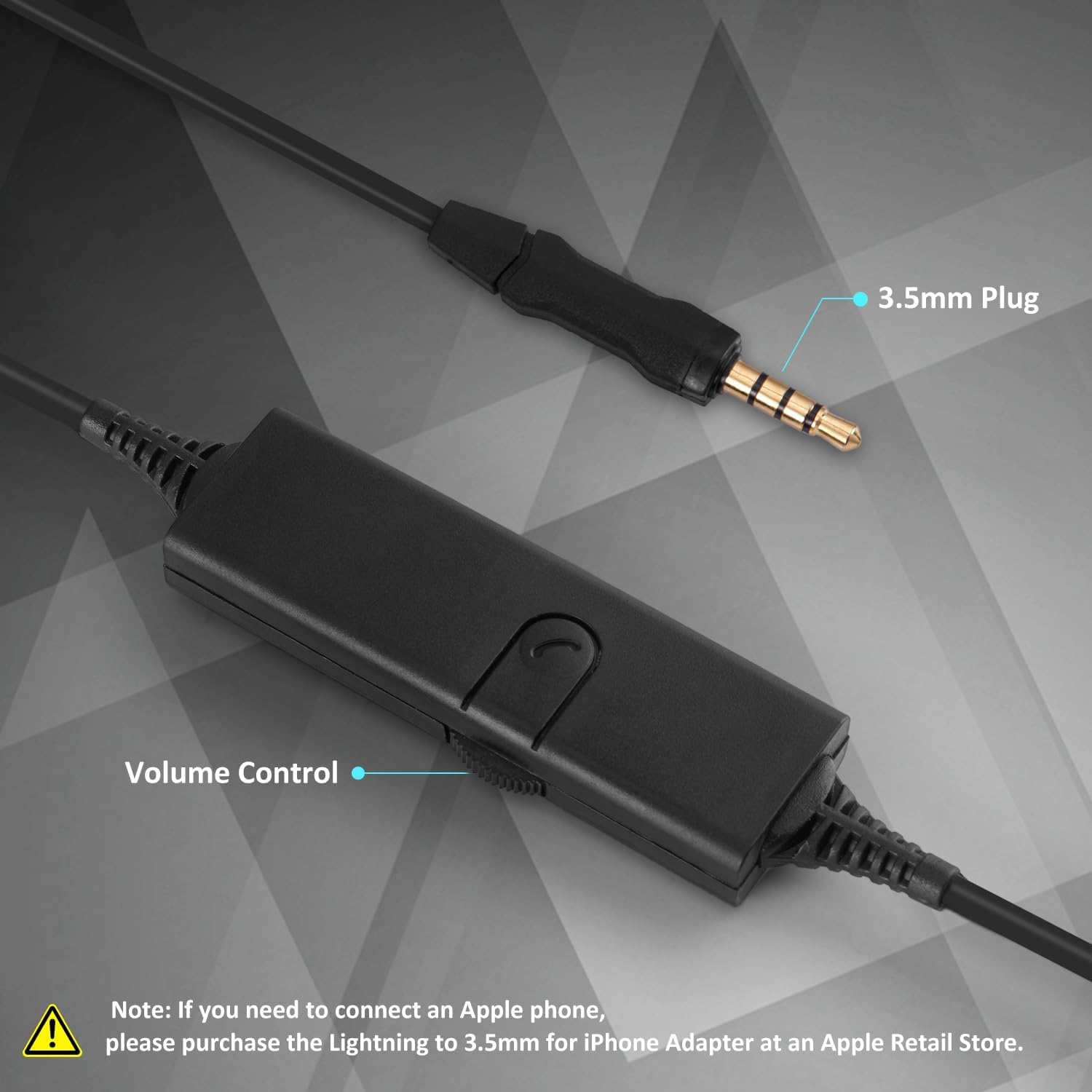 Upgraded Arama 3.5mm Wired Headset with Noise Cancelling Microphone & Call Controls - Compatible with iPhone, Android, Laptop, PC - Perfect for Call Center, Office, Business, Skype, Softphone & Remote Work
