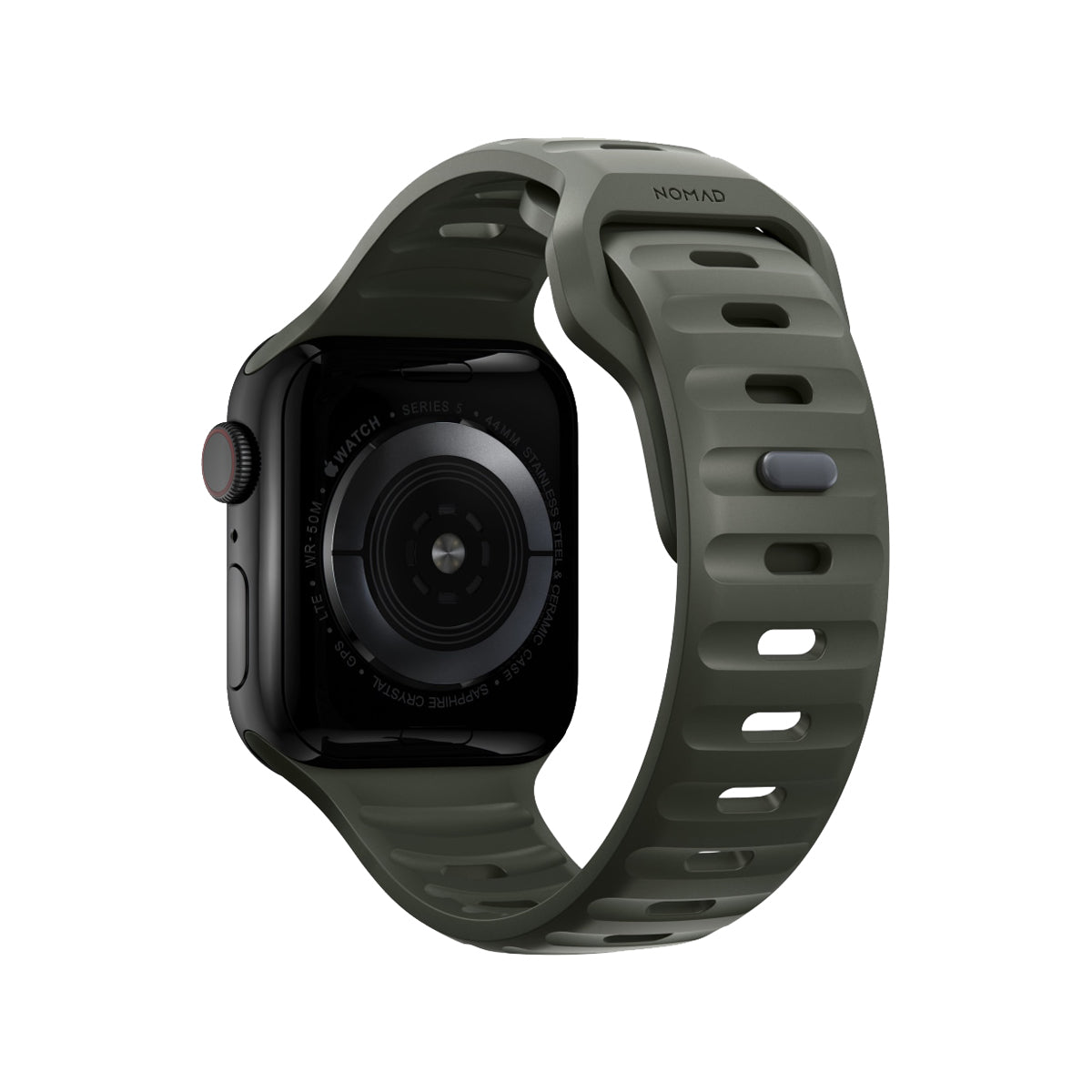 Nomad Sport Band for Apple Watch 45mm / 49mm - Premium Durable Ash Green Silicone Strap | Perfect for Workouts, Running & Everyday Wear