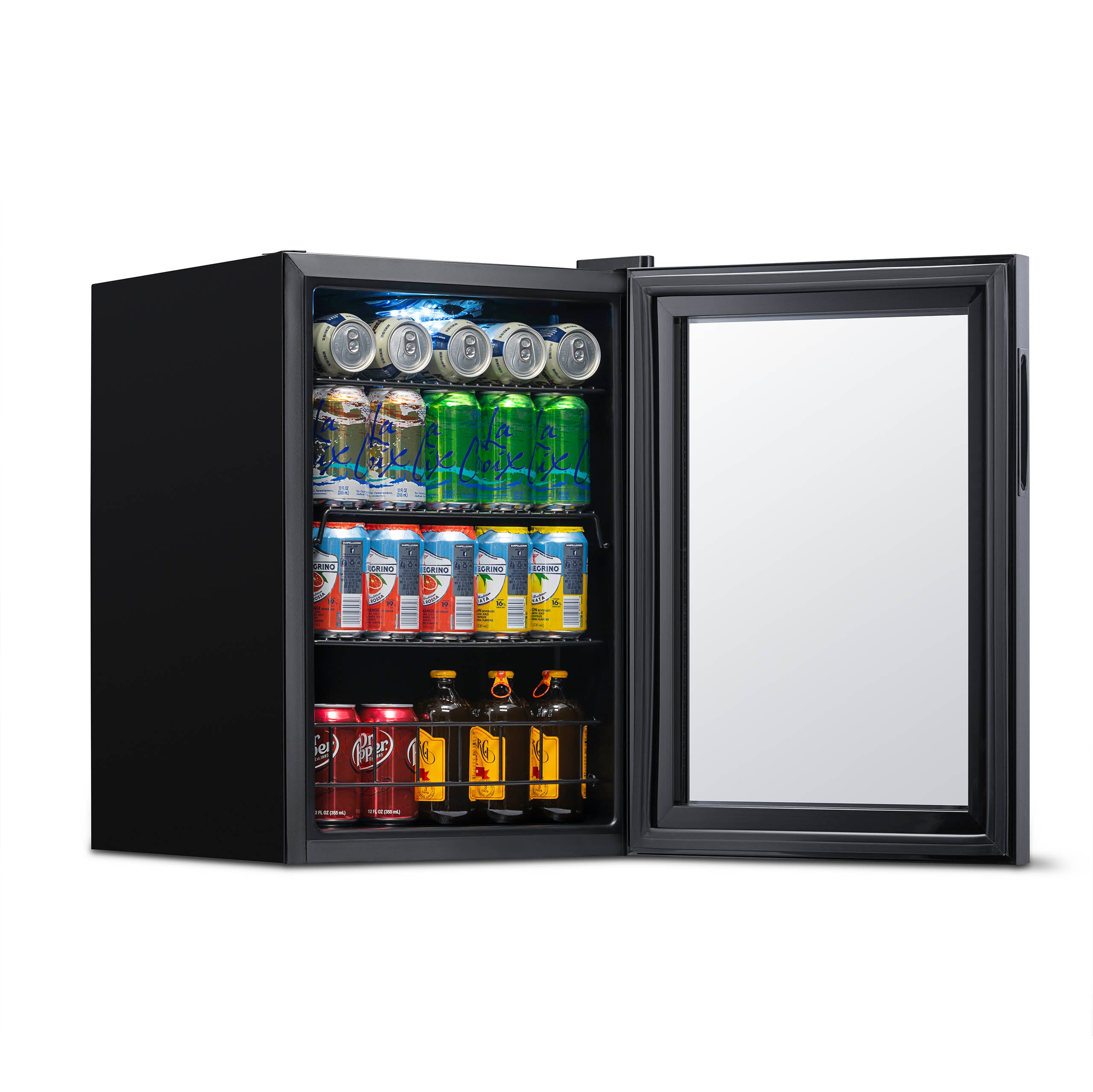 Newair® 90 Can Freestanding Black Beverage Refrigerator - Compact Drink Cooler for Home, Office, or Bar - Perfect for Soda, Beer, and Wine Storage