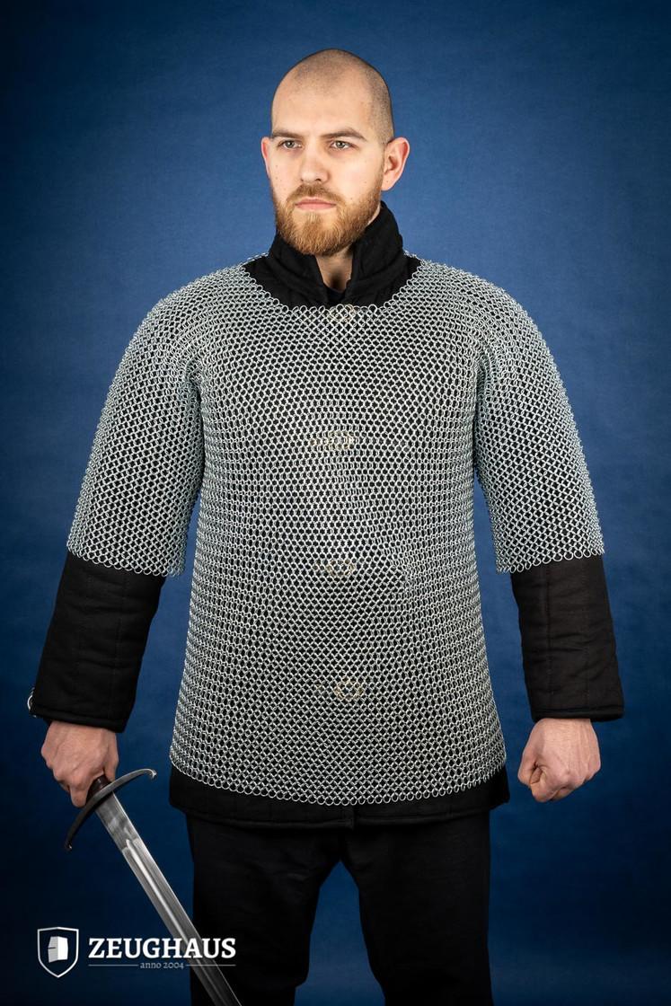 Chainmail Haubergeon with 10mm Galvanized Round Rings - Medieval Armor for LARP, Cosplay & Renaissance Fairs | Durable Metal Mesh Shirt for Historical Reenactments
