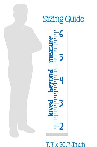 Baby Growth Chart Wall Sticker - Blue Vinyl Decal for Nursery & Kids Room Decor