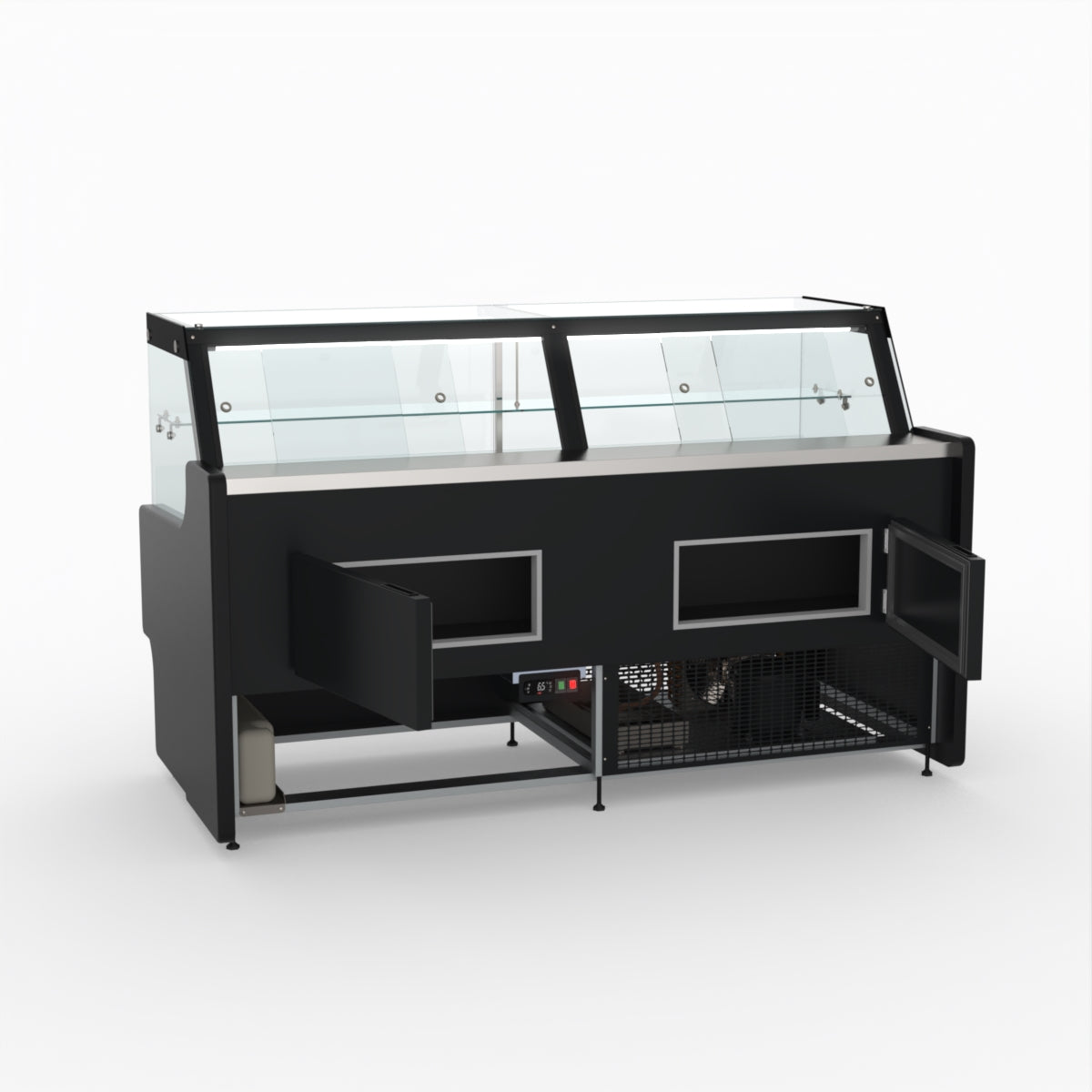 2 Meter AG Deli Showcase Glass Display Case - Perfect for Supermarkets, Delis & Bakeries to Showcase Fresh Food & Pastries