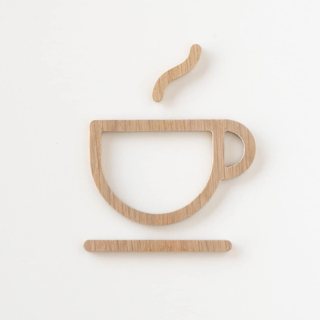 MOHEIM Vintage Cafe Sign - Handcrafted White Oak Wooden Wall Decor for Coffee Shop, Restaurant & Home Bar
