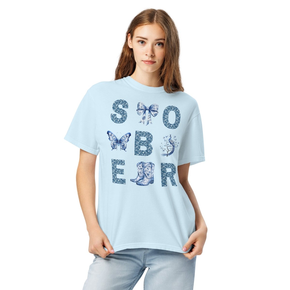 SOBER - Chinoiserie Inspired Heavyweight Unisex T-Shirt for Men & Women | Vintage Asian Style Cotton Tee for Casual Wear, Street Fashion & Artistic Outfits