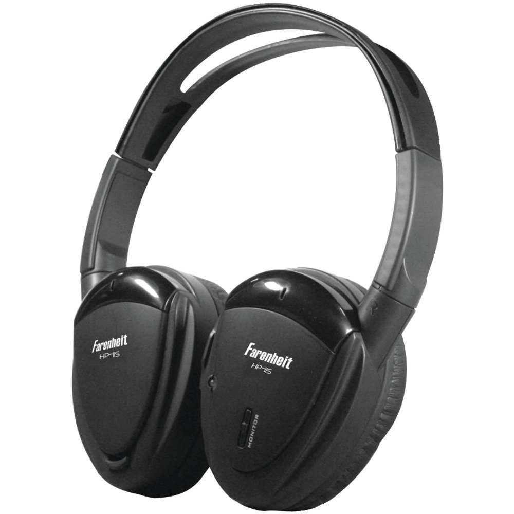 POWER ACOUSTIK HP-12S 2-Channel Wireless IR Headphones - High-Quality Stereo Sound for Home Theater, Gaming & TV Watching - Comfortable Over-Ear Design with Long Battery Life
