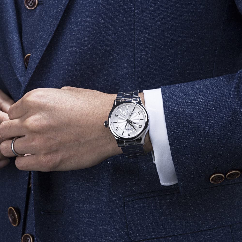 ARMAND NICOLET AA840AAA AG M9742 Men's Automatic Watch with Genuine Leather Strap - Luxury Dress Watch for Business, Formal Occasions & Gifts