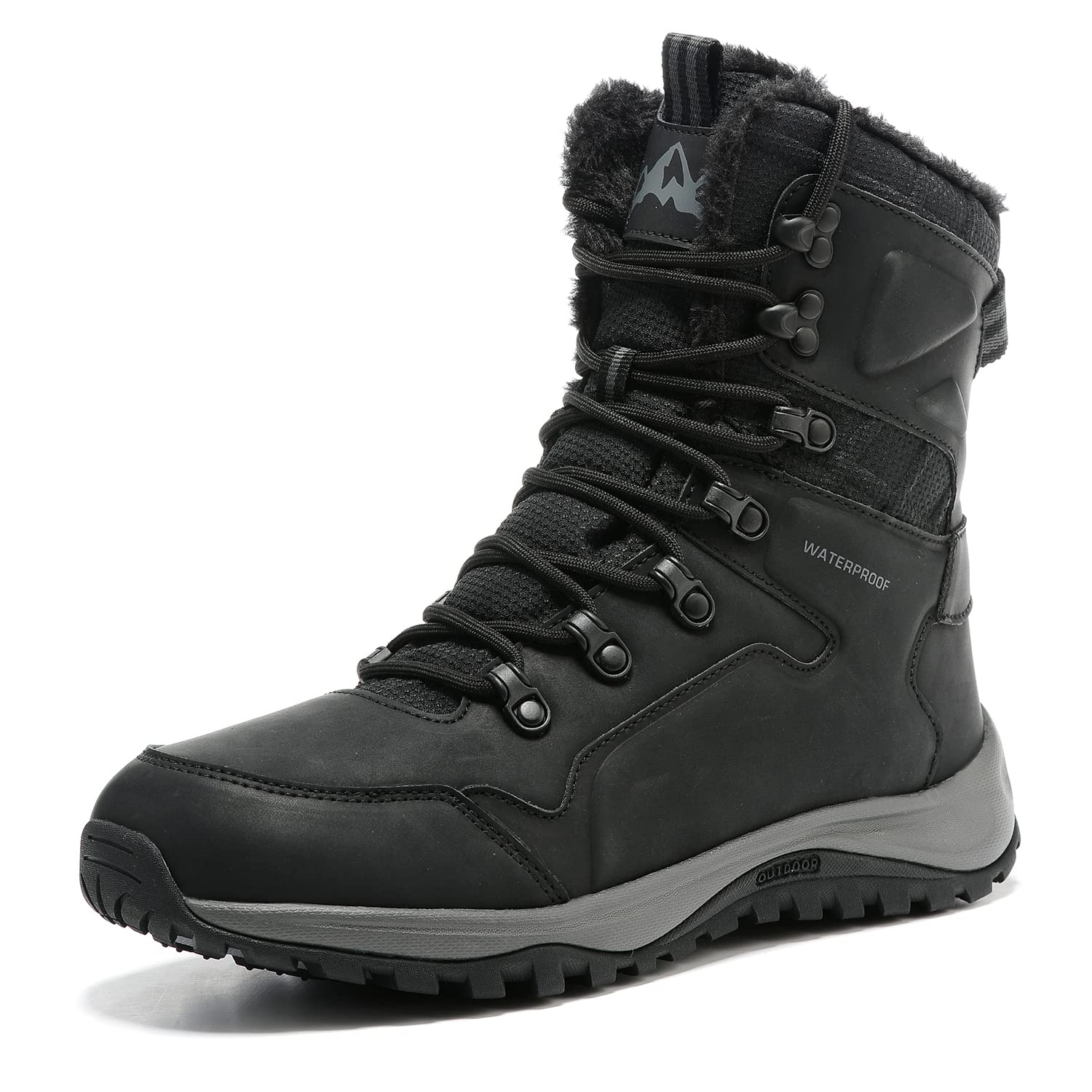 HikerMatter Men's Waterproof Insulated Winter Snow Boots - Non-Slip Hiking Boots for Outdoor Adventures & Cold Weather Activities