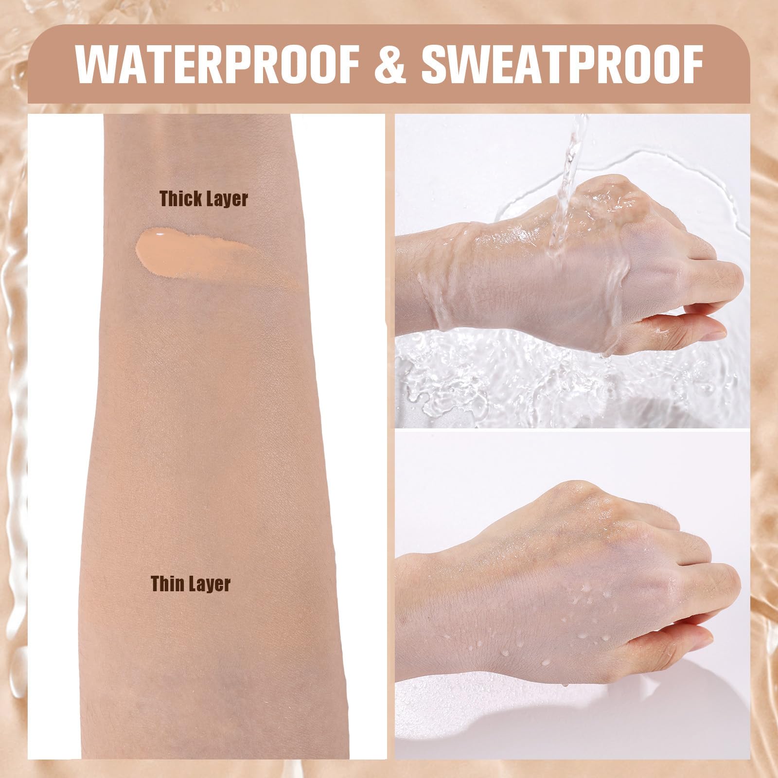 UCANBE Matte Liquid Foundation Makeup - Medium to Full Coverage, Waterproof & Longwear Serum Cream Foundation for Combination & Oily Mature Skin | Lightweight, Hydrating & Nourishing Formula | Natural Beige, 1 fl. oz | Perfect for Daily Wear, Special Occasions & Professional Makeup Looks