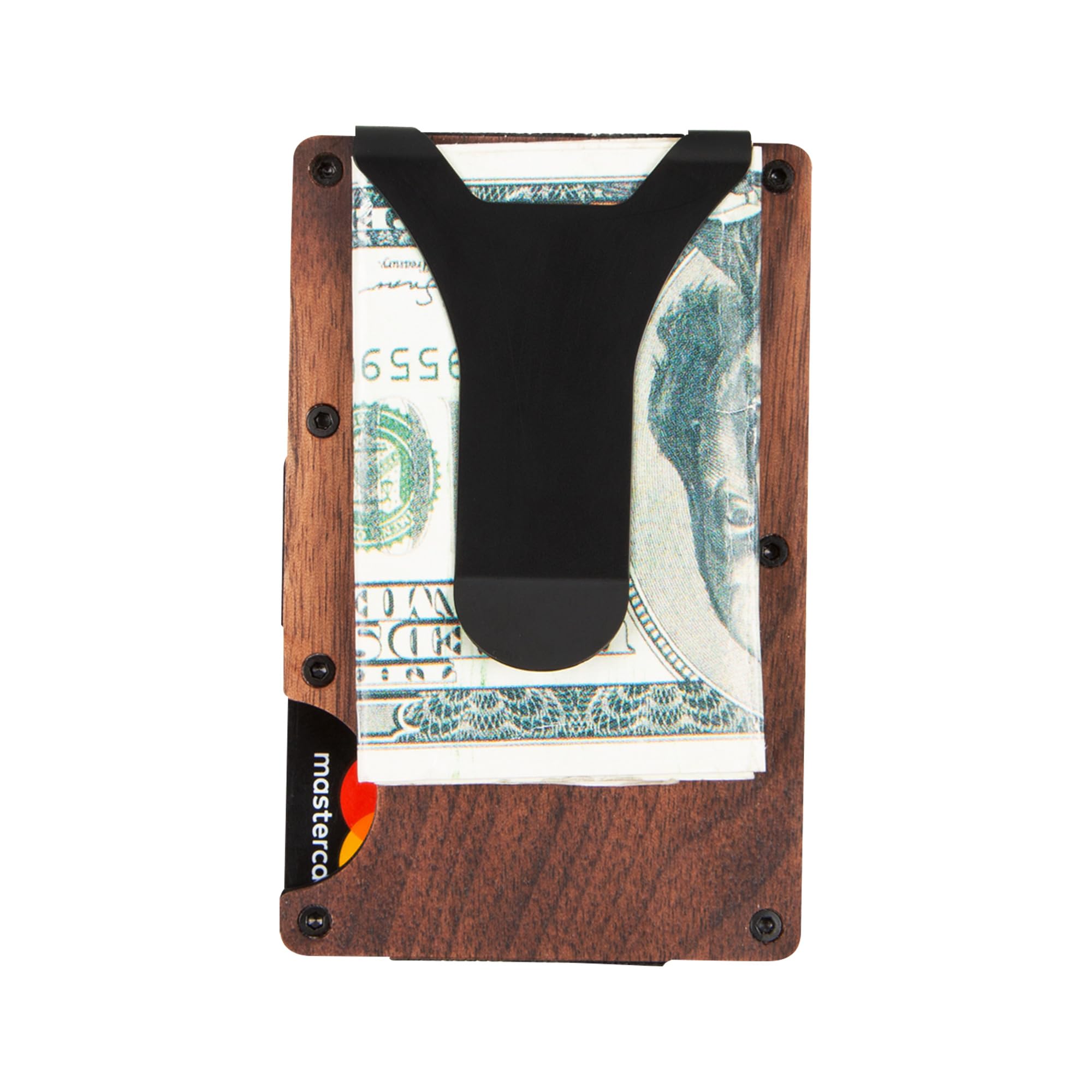 Personalized Wooden Slim Wallet for Men with RFID Blocking - Custom Engraved Money Clip & Wooden Gift Box - Ideal for Boyfriend, Husband, Father - Hawaiian Turtle Design (4-Walnut) | Perfect for Travel, Business & Everyday Use