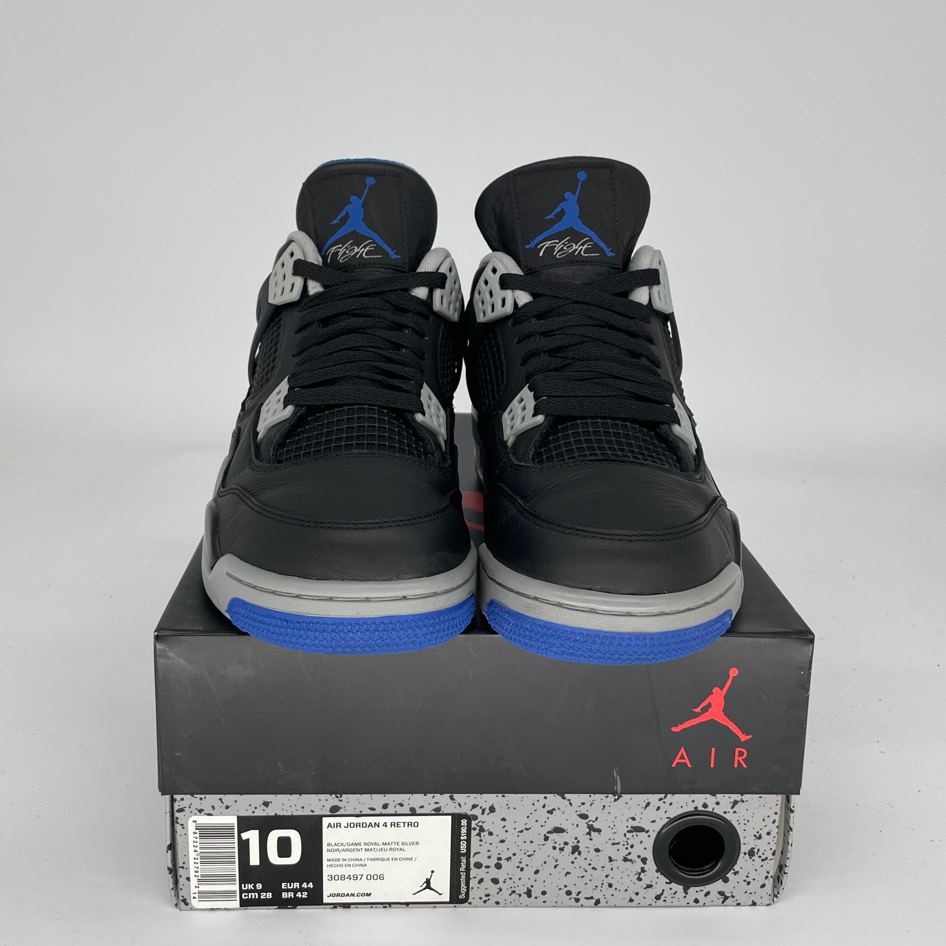 Original Air Jordan 4 Motorsport Alternate - Men's Size 10 (308497-006) | Retro Basketball Sneakers for Sports & Streetwear Fashion