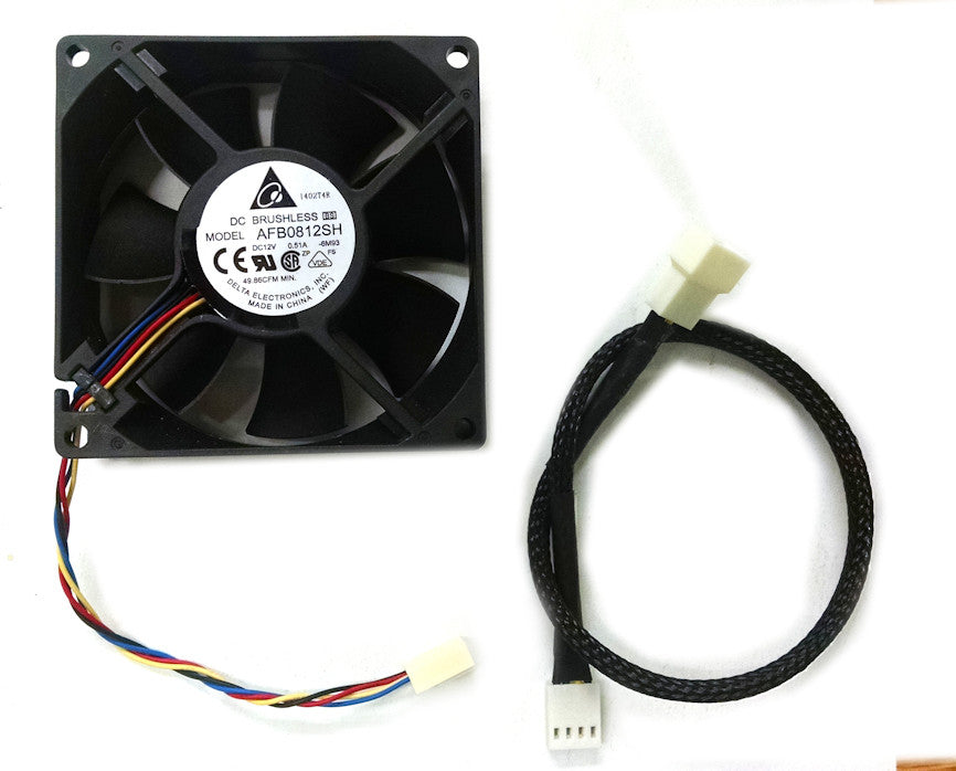Delta 80x80x25mm 12V High Speed Ball Bearing 4-Pin PWM Cooling Fan AFB0812SH - Perfect for PC Cooling, Gaming Rigs & Server Cabinets
