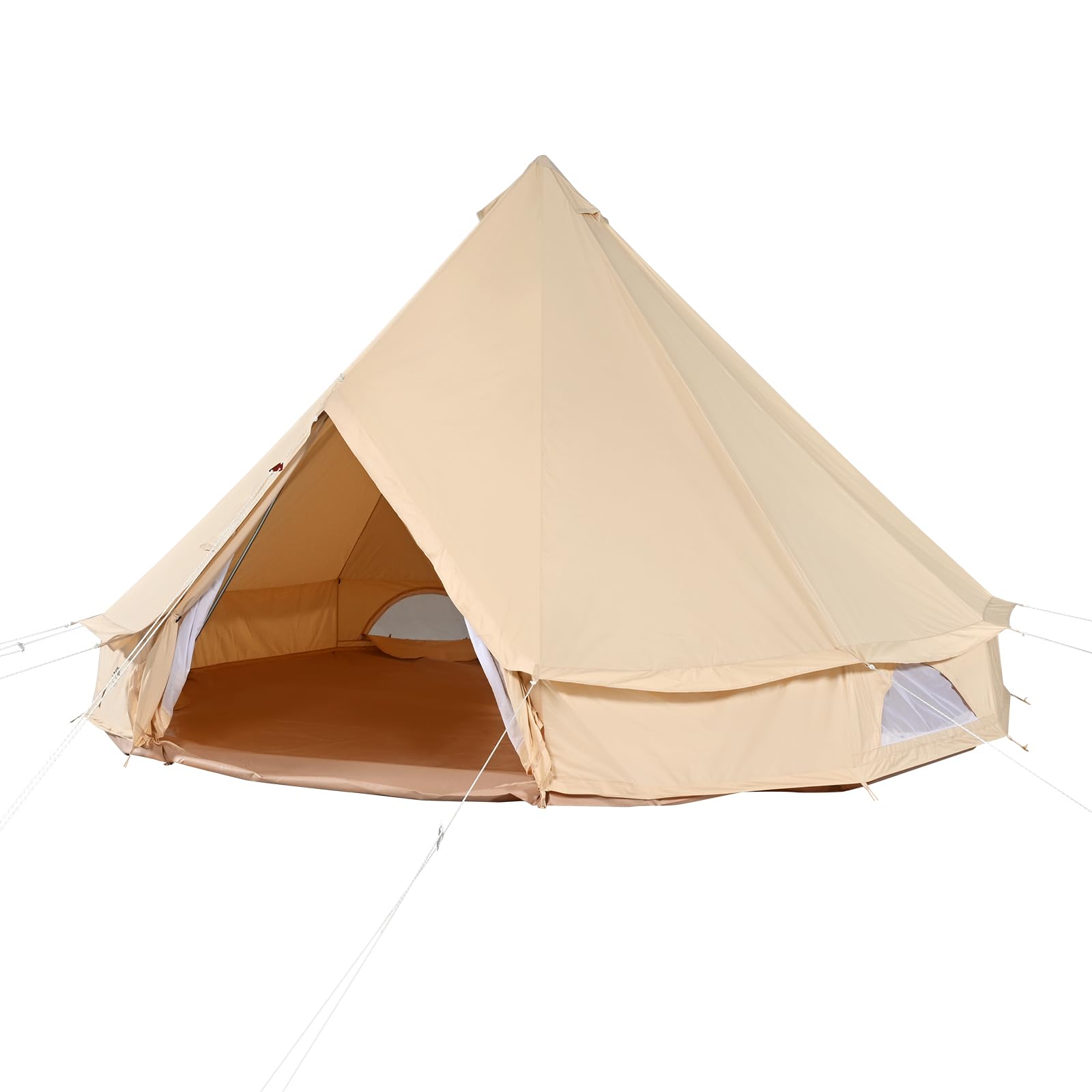 VEVOR 4-Season Canvas Bell Tent with Stove Jack - Breathable Yurt Tent for Camping, Hunting & Outdoor Adventures - Fits 4 People - Perfect for Family Camping, Backpacking & Glamping