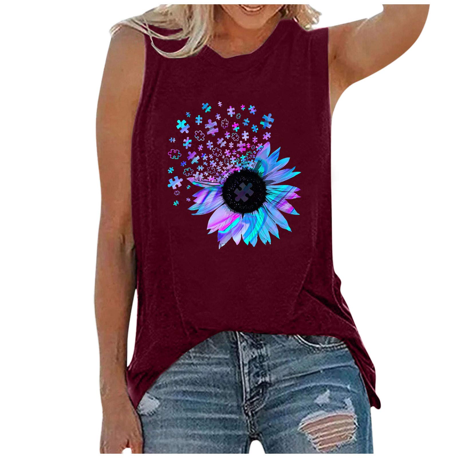Women's Letter Print Cami Bra - Sleeveless O-Neck Tank Top Blouse for Casual Wear, Layering & Summer Outfits