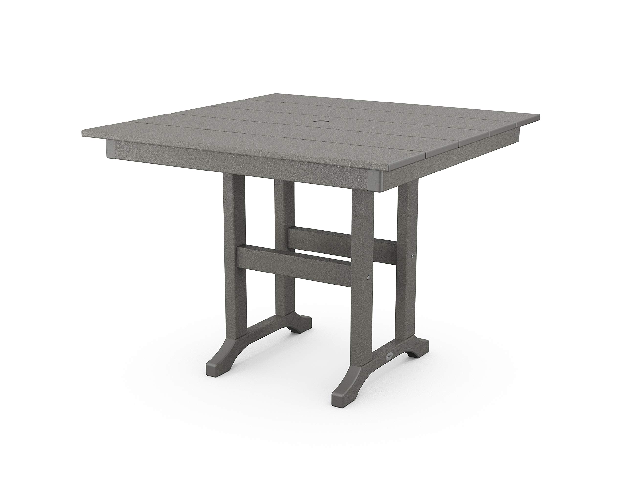 POLYWOOD® Outdoor Dining Table - Slate Grey, Weather-Resistant & Durable - Perfect for Patio, Garden, and Backyard Entertaining
