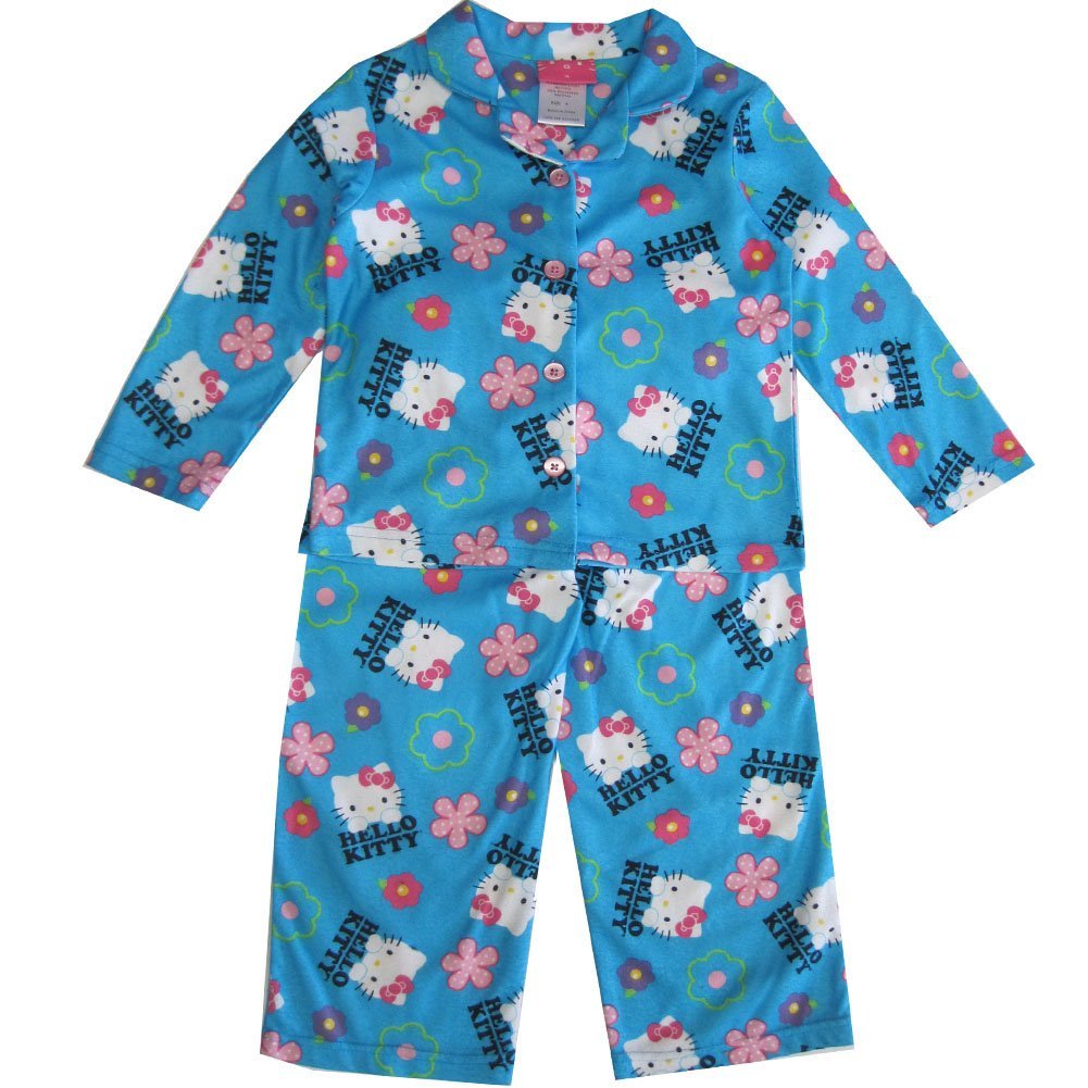 Hello Kitty Girls' 2-Piece Pajama Set - Pink Dot Print Cotton Pajamas for Toddlers & Kids - Soft Sleepwear for Bedtime & Lounging