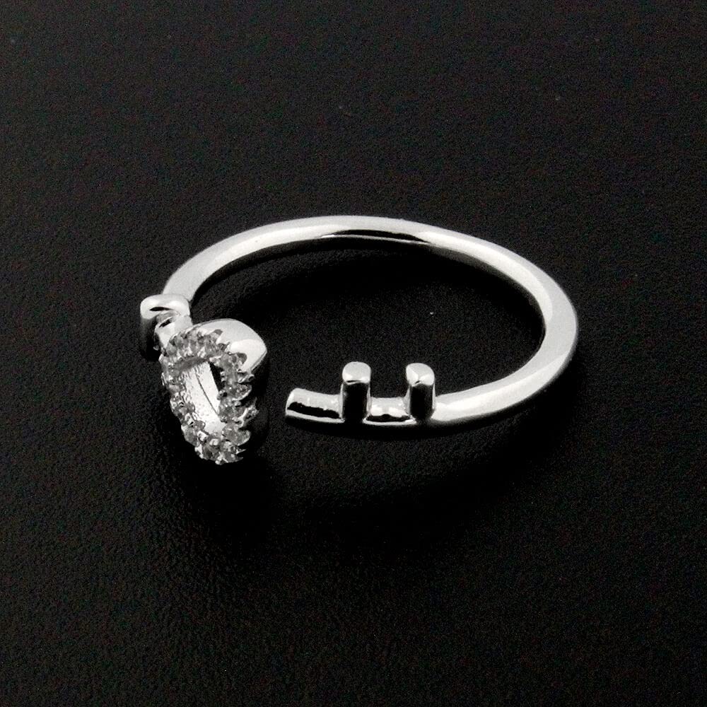 925 Sterling Silver Heart CZ Ring - Elegant Cut-Out Wraparound Ring for Women | Romantic Love Symbol Jewelry | Perfect for Valentine's Day, Anniversary & Everyday Wear