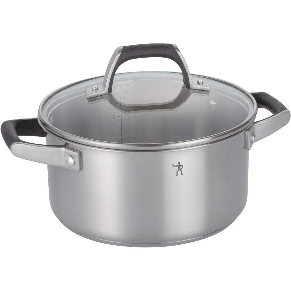 Henckels 40582-200 HI Style Basic 3L Stainless Steel Stew Pot with Two Handles, 7.9 inches (20 cm), Induction Compatible - Perfect for Soups, Stews & Slow Cooking