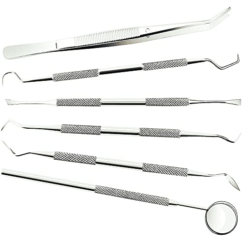Professional Dental Hygiene Cleaning Kit - Stainless Steel Plaque & Tartar Remover, Teeth Scraper & Pick Scaler Set for Oral Care | Perfect for Home Use & Dental Professionals