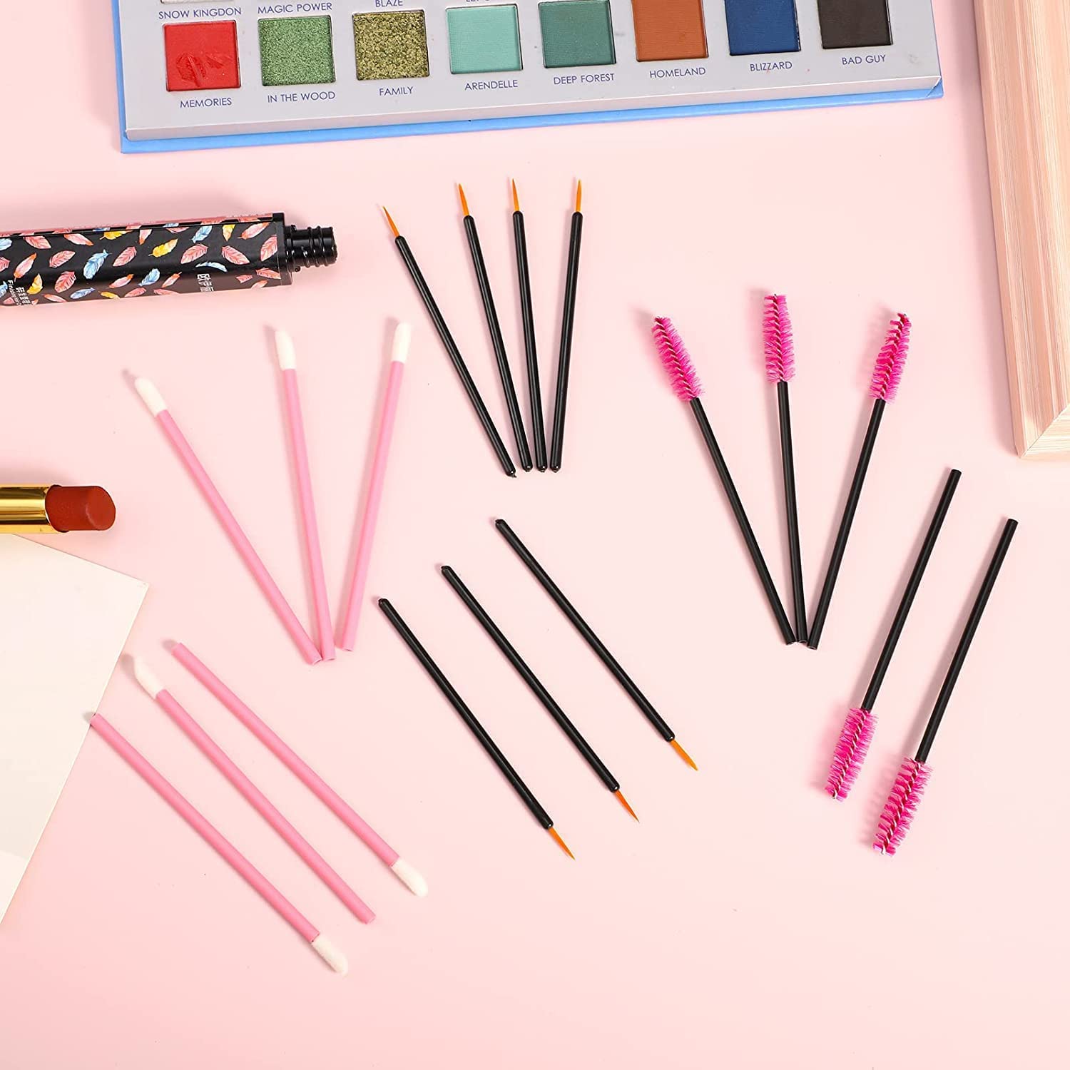 50-Piece Professional Makeup Brush Set - Mascara, Eyeliner & Lip Applicator Wands - Reusable Beauty Tools for Salon & Home Use (20 Mascara Brushes, 20 Lip Wands, 10 Eyeliner Brushes) - Perfect for Makeup Artists, Beginners & DIY Beauty Lovers