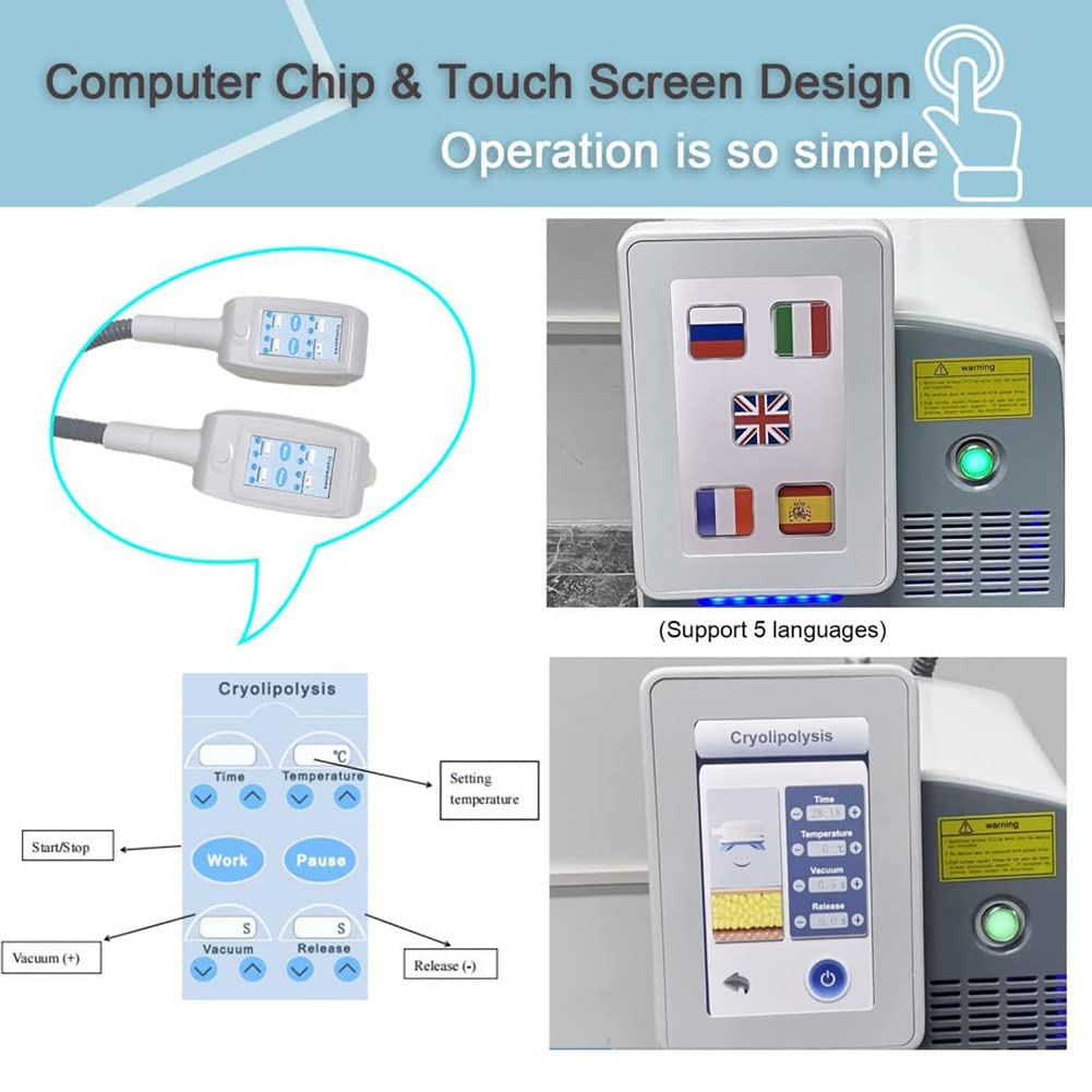 Fat Freezing Slimming Body Machine - Cryolipolysis Device for Arms, Waist, Thighs, Hips & Legs with 3 Handles | Negative Pressure Liposuction & Beauty Treatment for Cellulite Reduction | At-Home Body Contouring & Weight Loss Solution