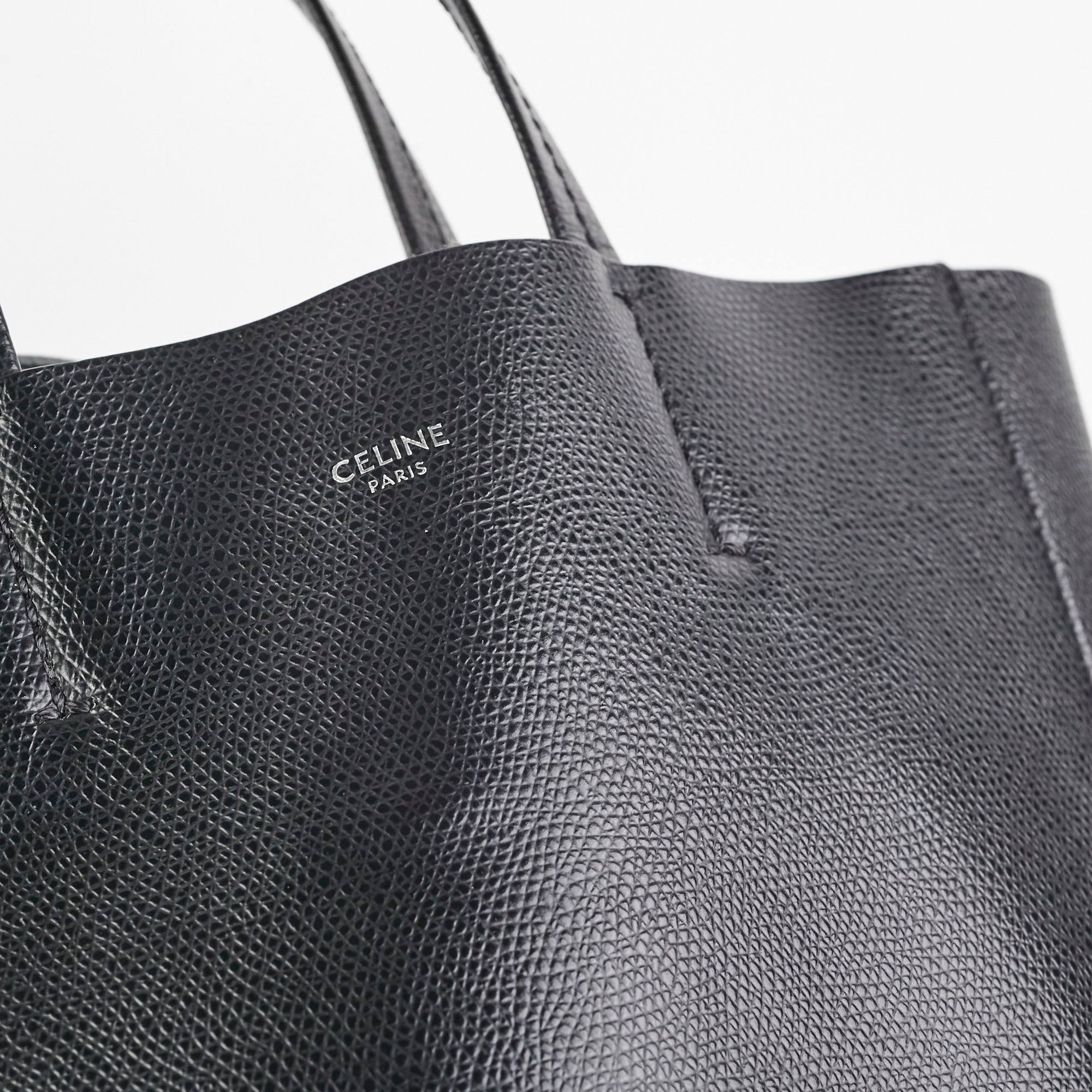 Celine Black Leather Tote Bag for Women - Stylish Designer Handbag for Work, Travel & Everyday Use