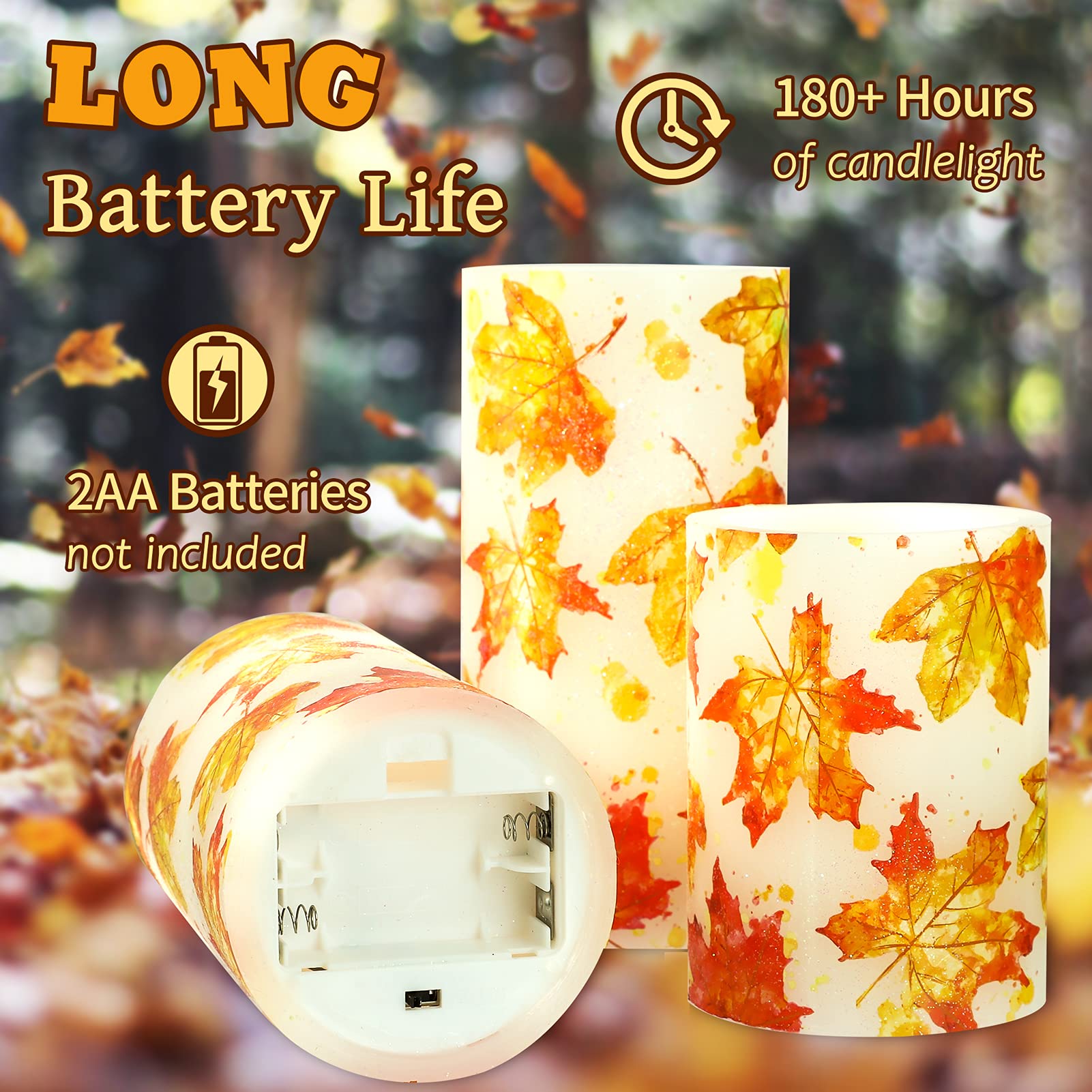 Flameless Candles with Remote - Set of 3 Battery Operated Real Wax Candles for Home Decor, Wedding & Christmas