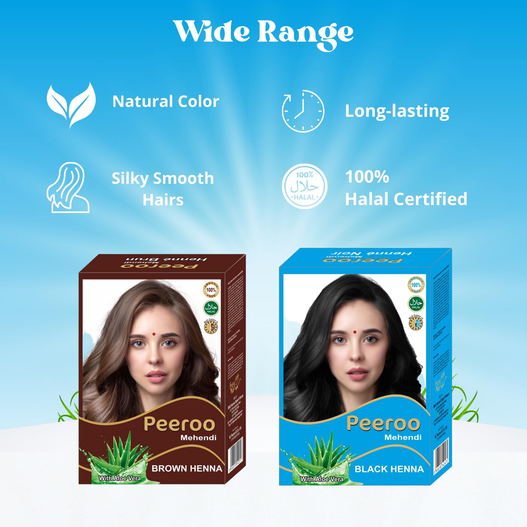 RKS Natural Peeroo Herbal Hair Color Powder for Women - 100% Pure, Ammonia-Free Black Hair Dye with Henna | 60g (Pack of 2) | Safe Gray Coverage & Natural Hair Conditioning for Daily Use or Special Occasions