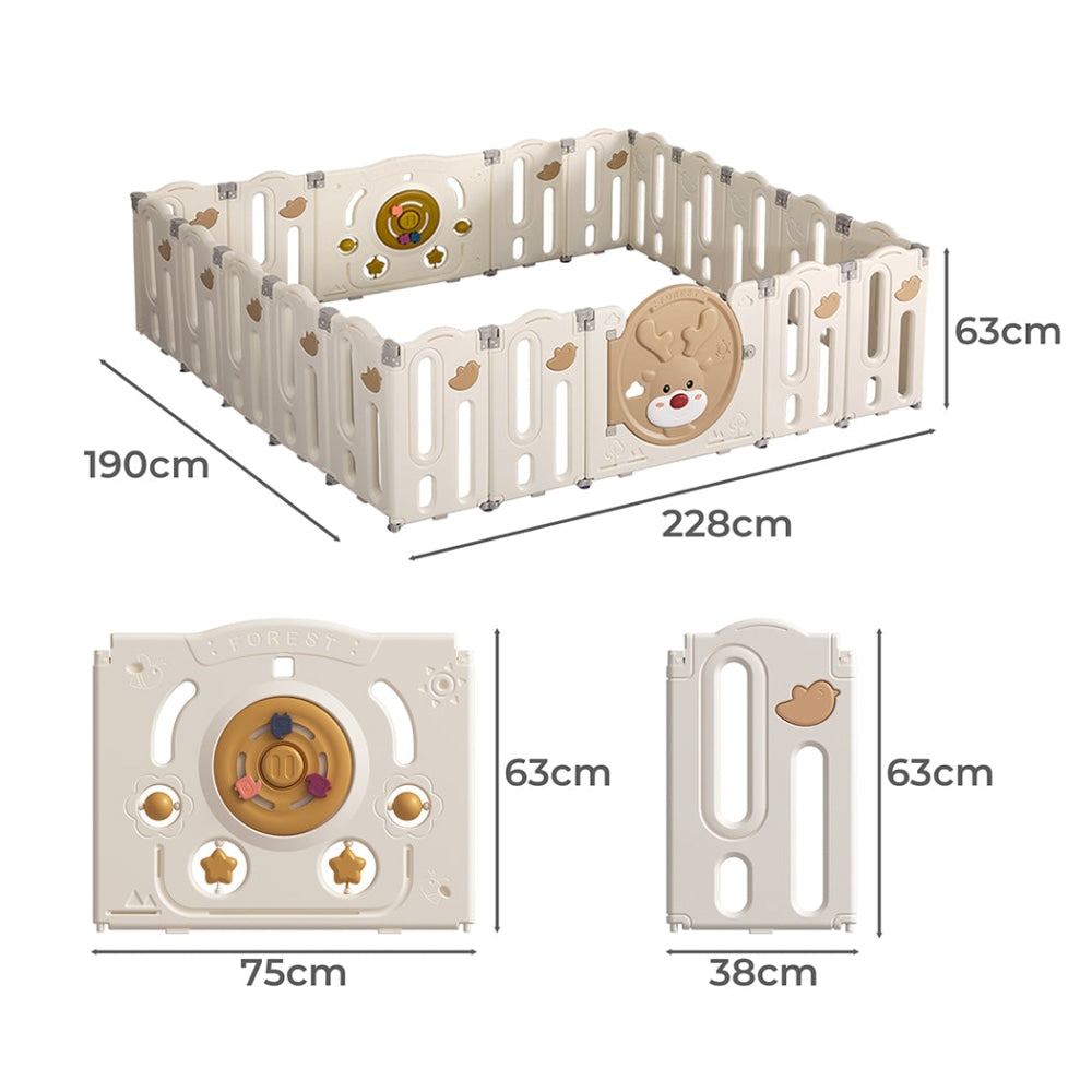 BoPeep 20-Panel Baby Playpen & Safety Gate - Toddler Play Yard Fence for Indoor/Outdoor Use - Perfect for Playrooms, Living Rooms & Backyards