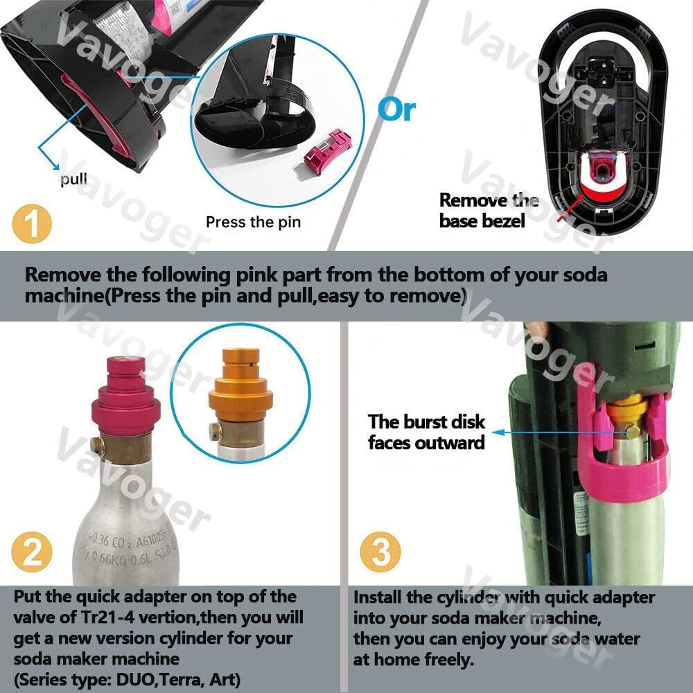 Upgraded CO2 Quick Adapter for Terra Soda Maker - TR21-4 Male Thread Valve Refill Kit Compatible with Blue CO2 Cylinders | Perfect for Home Carbonation & Sparkling Water Machines