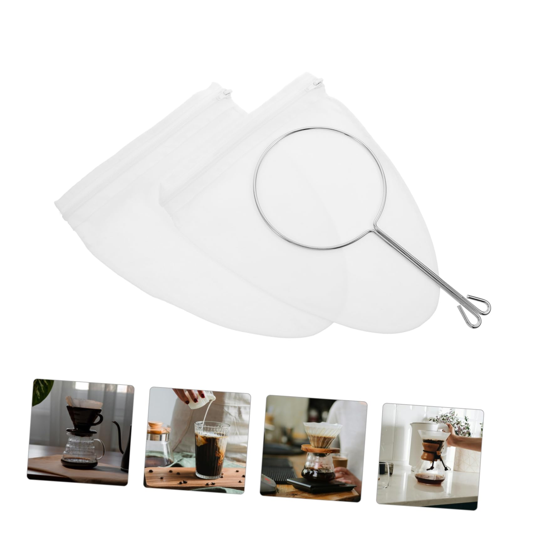 9-Pack Reusable Coffee Filter Bags - Premium Tea Strainer & Coffee Infuser for Pour Over, Cold Brew & French Press - Eco-Friendly & Durable Mesh Filters for Home & Office Use