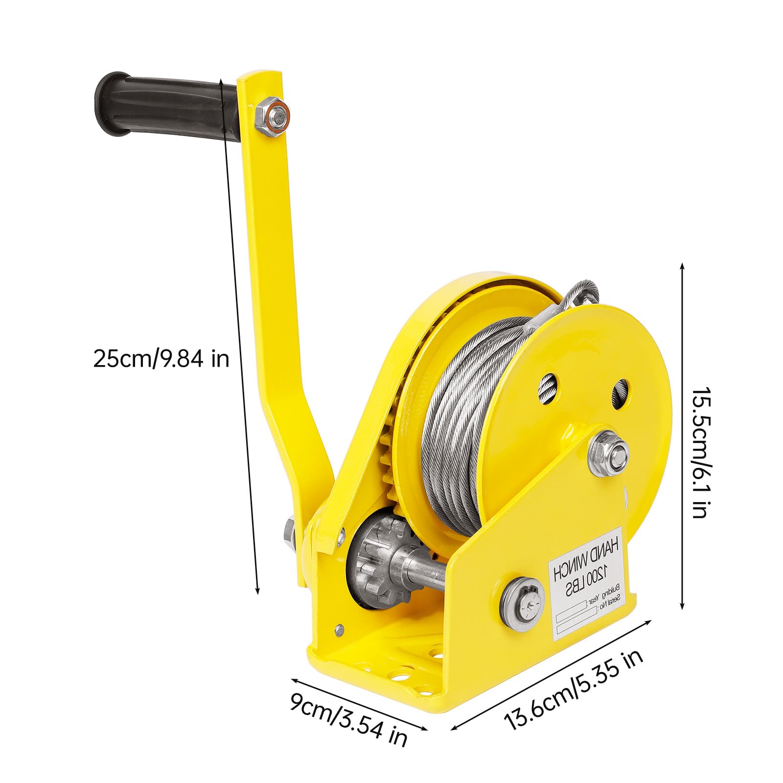 50FT Heavy Duty Air Conditioner Lifting Crane - 400lbs Capacity Manual Hand Winch with Adjustable Bracket for Outdoor AC Unit Installation | Perfect for HVAC Technicians & DIY Home Improvement Projects