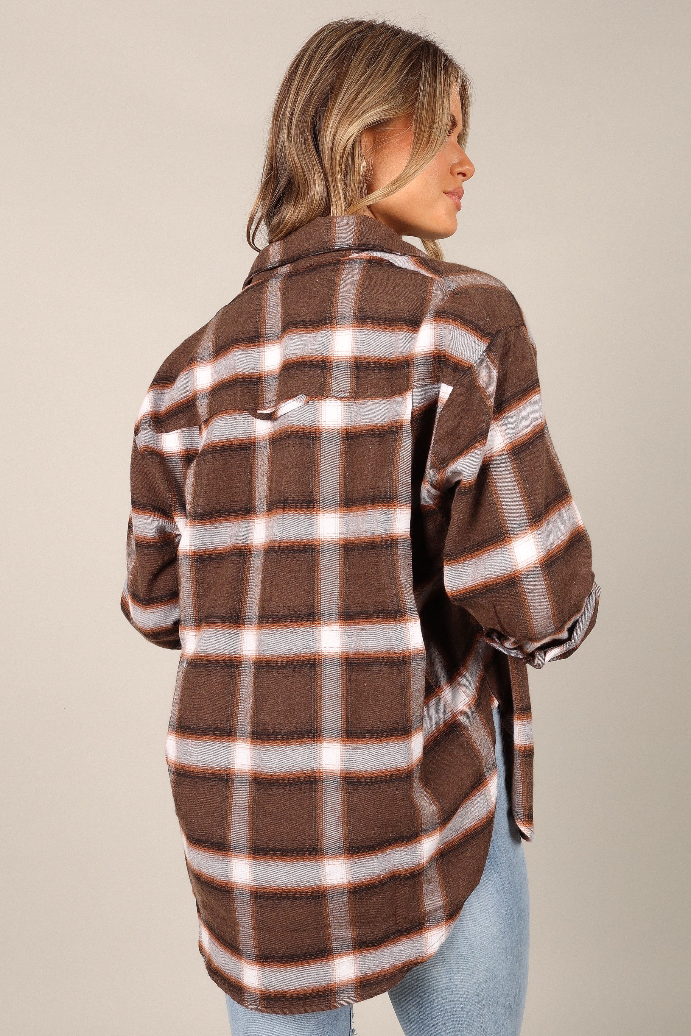 Alannah Women's Brown Plaid Button Down Shirt - Casual Long Sleeve Flannel Shirt for Fall & Winter | Perfect for Office, Dating & Outdoor Activities