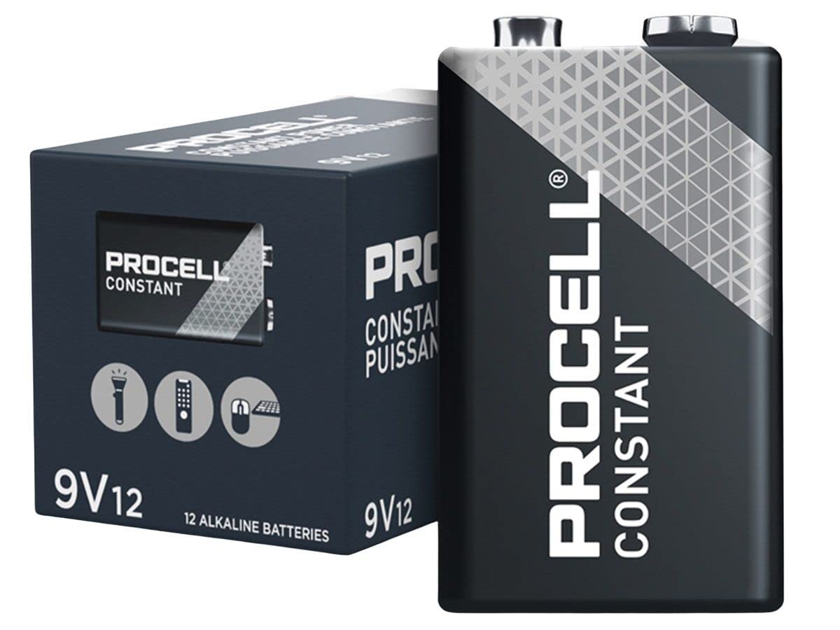 Duracell Procell Alkaline Batteries 9V - 12 Pack | Long-Lasting Power for Smoke Alarms, Toys & Electronics | Bulk Batteries for Home & Office Use