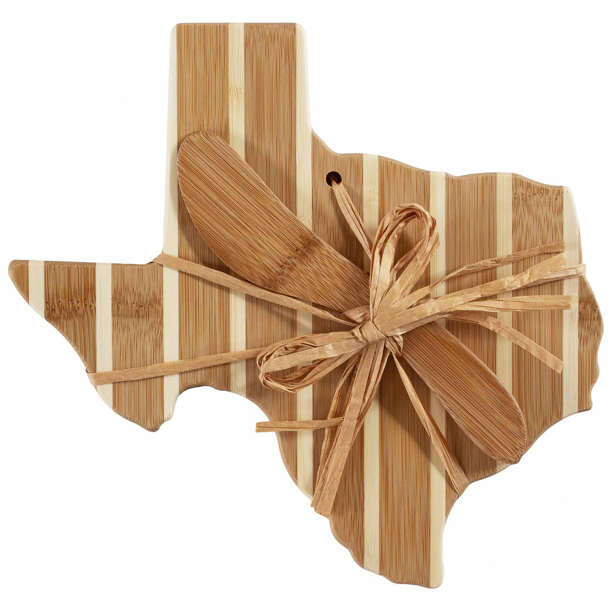 Texas Shaped Wooden Serving Board with Cheese Knife - Perfect for Charcuterie, Cheese Platters & Entertaining - Unique Housewarming & Wedding Gift Idea