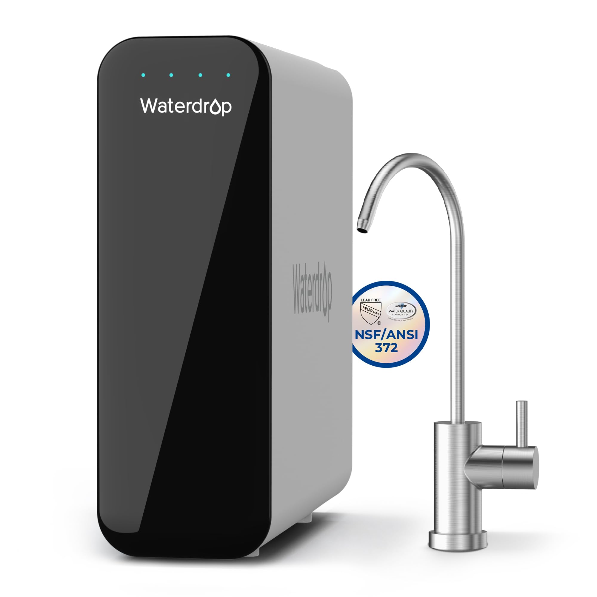 Waterdrop TSU 0.01μm Ultra-Filtration Under Sink Water Filter System - 3-Stage Tankless Design with Smart Faucet & Panel, No Waste Water, Electricity-Free, TDS Safe | Perfect for Kitchen, RV, Office & Home Drinking Water Purification