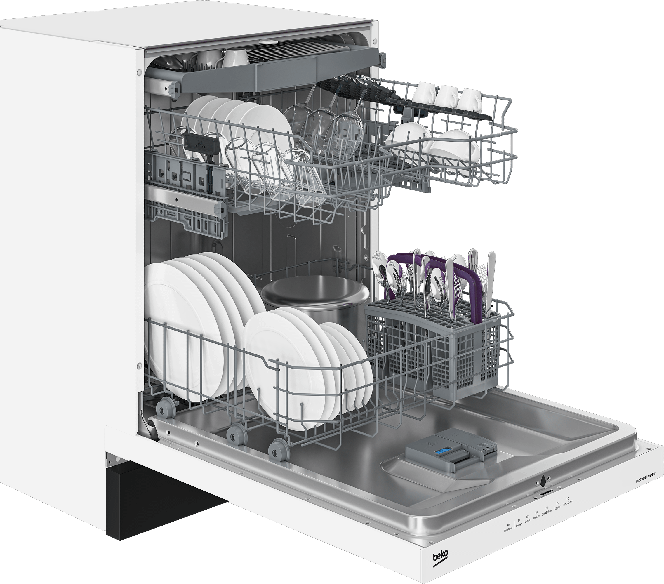Beko DUT36522W 15 Place Settings Tall Tub Dishwasher - 45 dB Ultra Quiet, Energy Efficient for Large Families | Perfect for Open Concept Kitchens & Entertaining