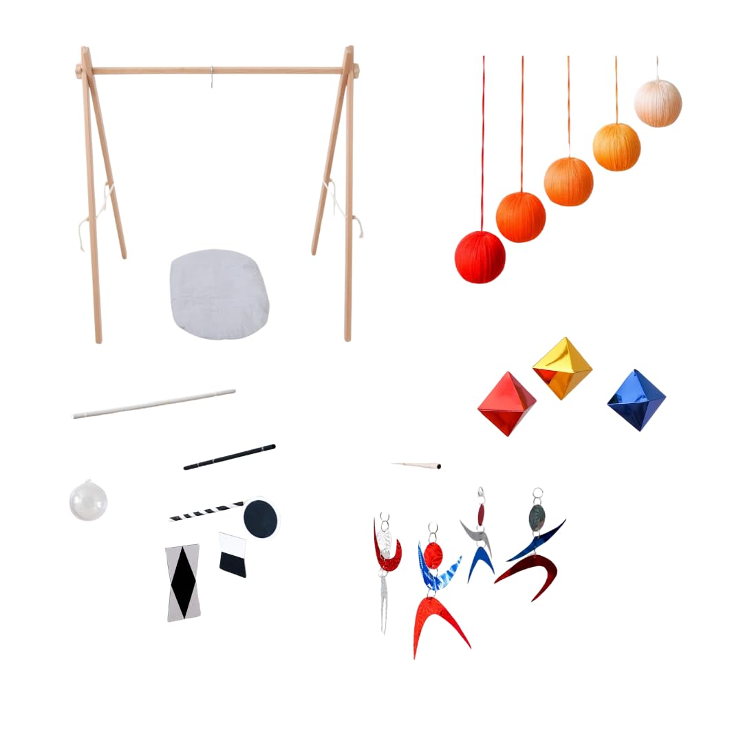 Montessori Baby Mobile Set - 4-in-1 Crib Mobile Gym with Octahedron & Munari Mobiles | Hanging Toys for Newborns & Infants | Perfect for Nursery Decor & Early Childhood Development
