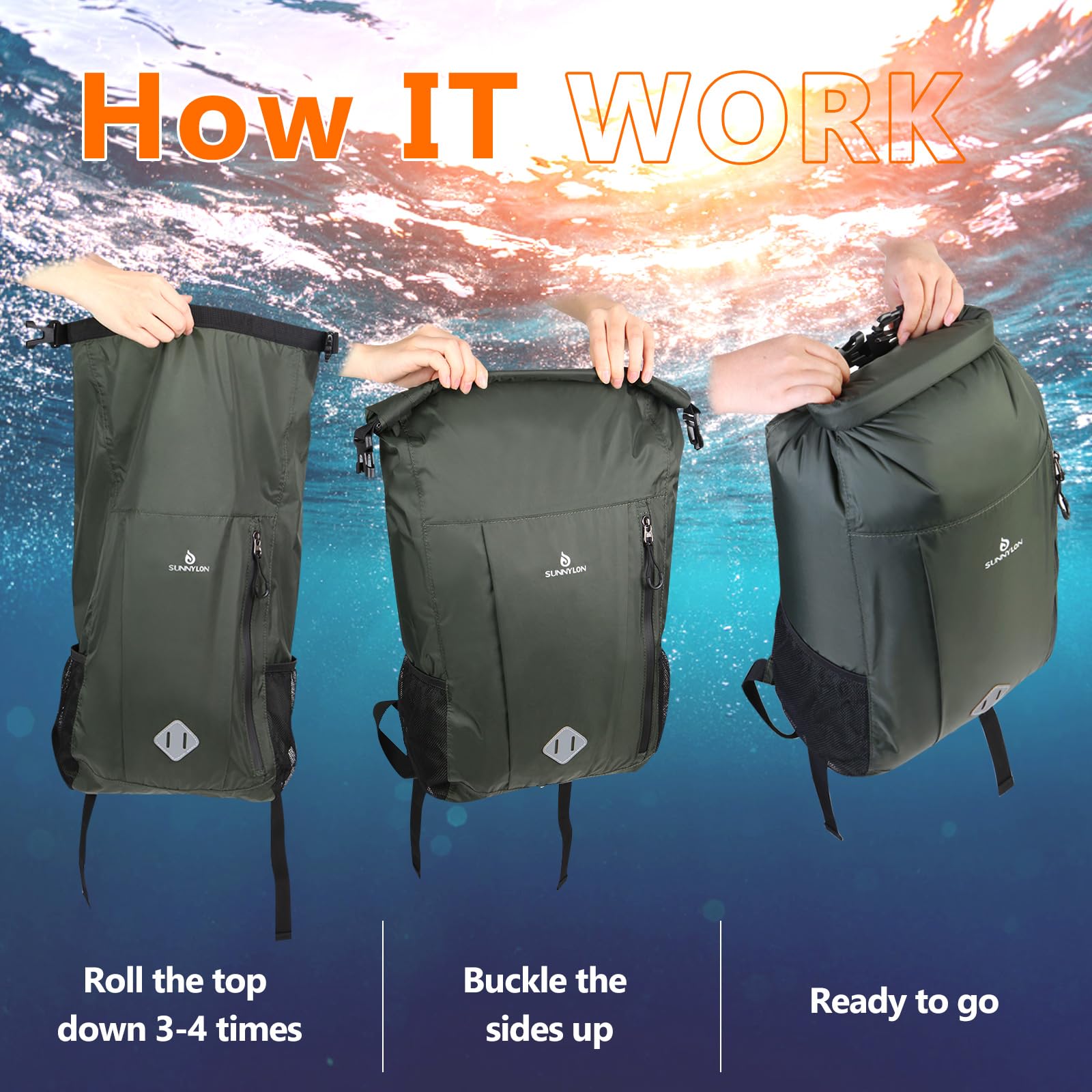 Waterproof Dry Bag Backpack 20L with Waist Pouch & Phone Case - Roll Top Kayaking Dry Bag for Marine, Beach, Rafting, Boating, Hiking, Camping, Fishing - Ideal for Outdoor Adventures & Water Sports