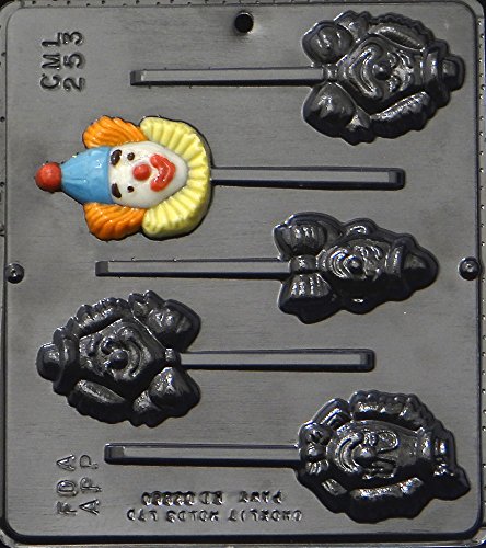 Premium Clown Lollipop Chocolate Candy Mold - 253 Silicone Baking Mold for DIY Candy Making, Cake Decorating & Party Favors - Perfect for Birthday Parties, Halloween Treats & Baking Gifts