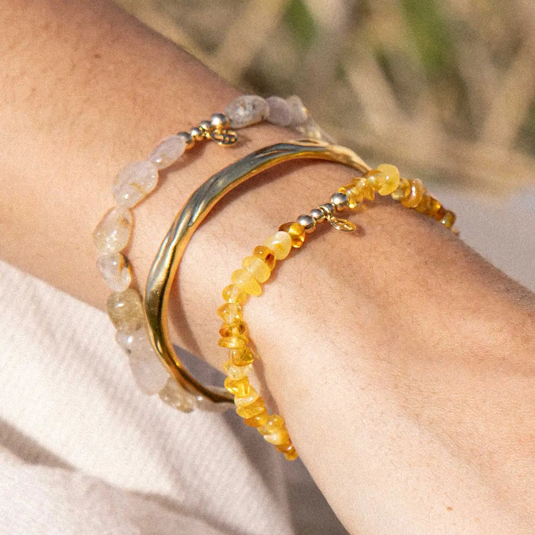 Abundance Amber Stone Bracelet - Natural Healing Crystal for Stress Relief & Positive Energy - Perfect for Meditation, Yoga & Spiritual Wellness