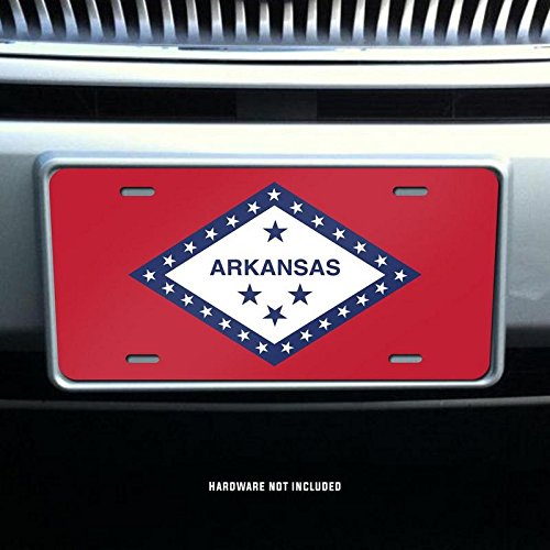 Custom Arkansas State Flag UV Printed Vanity Front License Plate - Durable & Vibrant Colors for Cars, Trucks & Motorcycles - Perfect for Personalization & State Pride