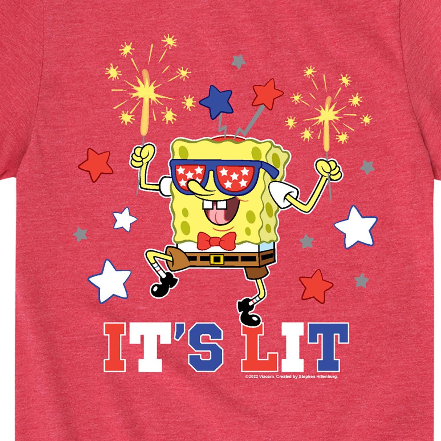 HYBRID APPAREL Spongebob Squarepants It's Lit Graphic T-Shirt for Toddler & Youth - Fun Cartoon Short Sleeve Tee for Kids Playtime, Birthday Parties & Casual Wear