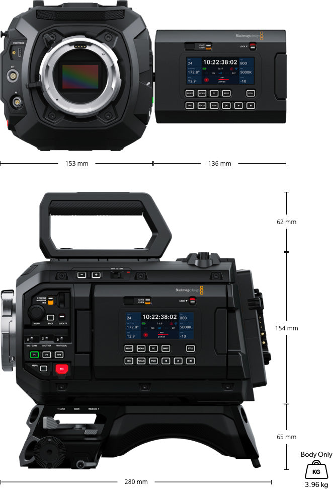 Blackmagic URSA Cine 12K LF Digital Cinema Camera - Professional 12K Large Format Sensor, EF Mount, Dual CFast & UHS-II Slots - Perfect for Film Production, Commercials & High-End Video Projects