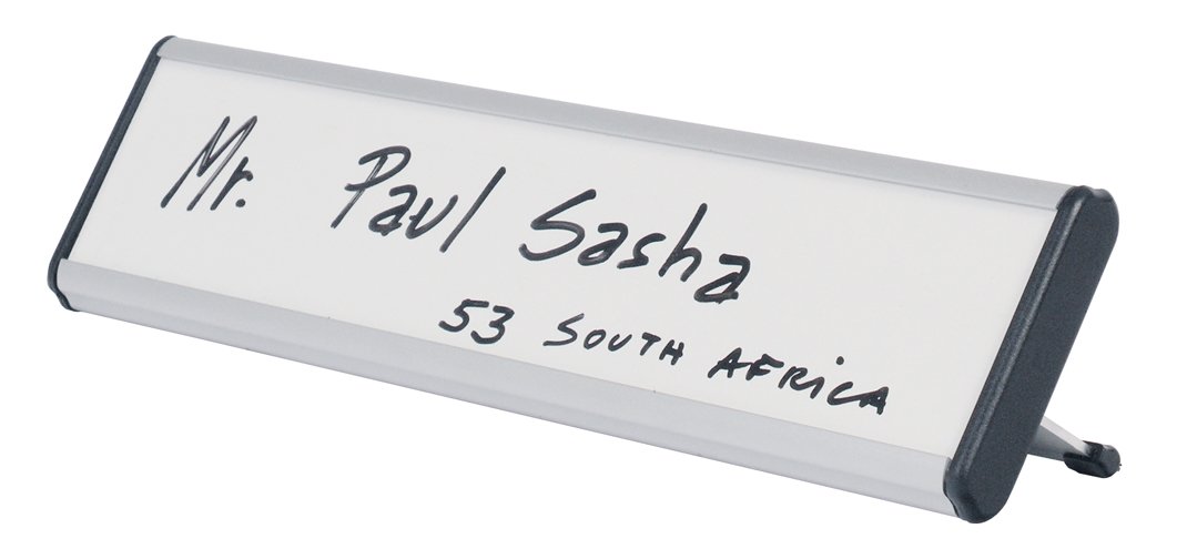 Bi-Silque NPL01011 Reusable Table Name Plates - Wipe Clean & Dry for Office, Events, and Restaurants