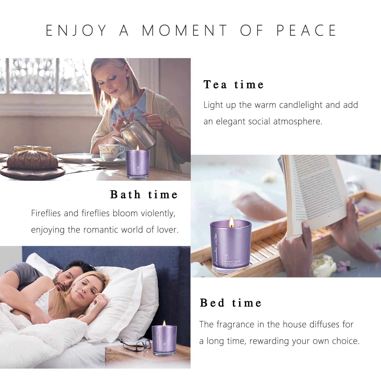 Lavender Scented Candles - 2 Pack 23oz Large Jar Aromatherapy Candles for Home, Highly Fragranced Relaxing Candles Set, Perfect Gift for Women & Mom - Luxury Healing Candles for Bedroom, Bath & Meditation